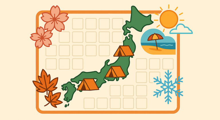 Ilustração de um mapa sazonal do Japão